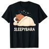 Capibara Durmiendo Sleepybara Camisetas Streetwear Manga Corta Regalos de Cumpleaños Ropa para Hombre Moda Casual Suelta Camiseta Oversize