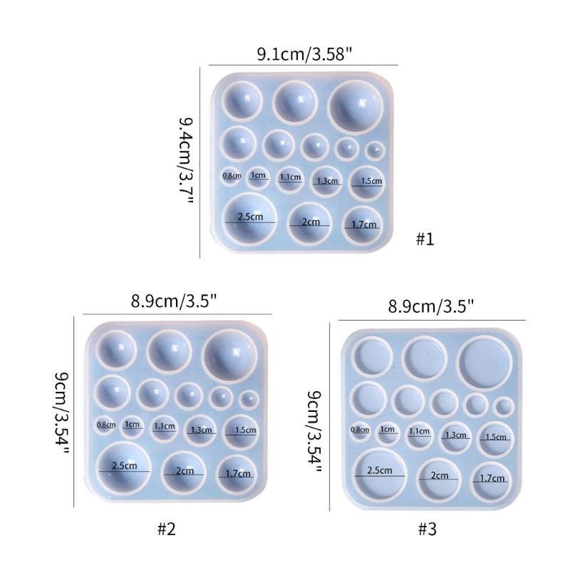 DIY Round Gem Patch Rings Silicone Epoxy Mold DIY Ornaments Pendant Jewelry Crafting Mould for Valentines Love Gift