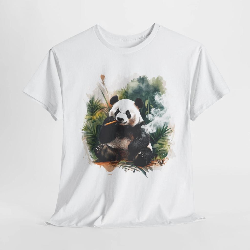Smoker’s Everyday T-Shirt | Relaxed & Casual Fit | Panda Smoke Cigar In the
