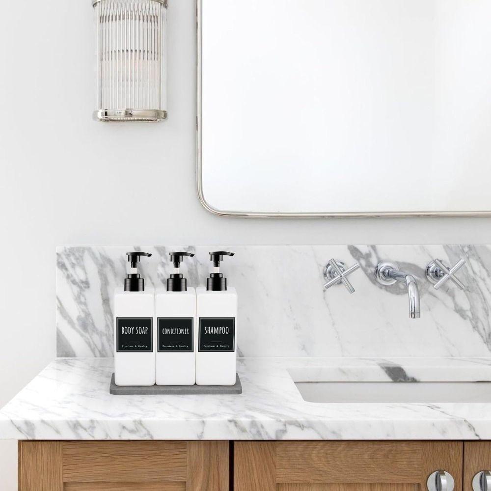 500ml with Label Soap Dispenser Plastic Modern Shampoo Container  for Bathroom Kitchen Toilet