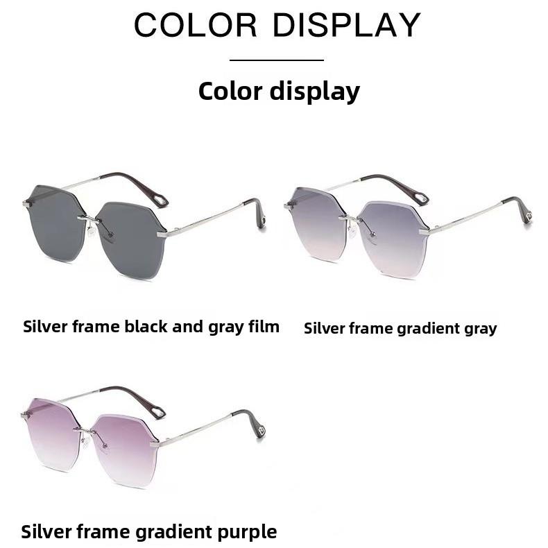 2026 Light Luxury Women's Rimless Cut-Edge Sunglasses Ultra-Light Fashionable Children's Glasses Children's Sunglasses