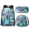 Trendy Popular New Honkai Impact Pattern 3D Print 3pcs/Set Student School Bags Laptop Daypack Backpack Lunch bag Pencil Case