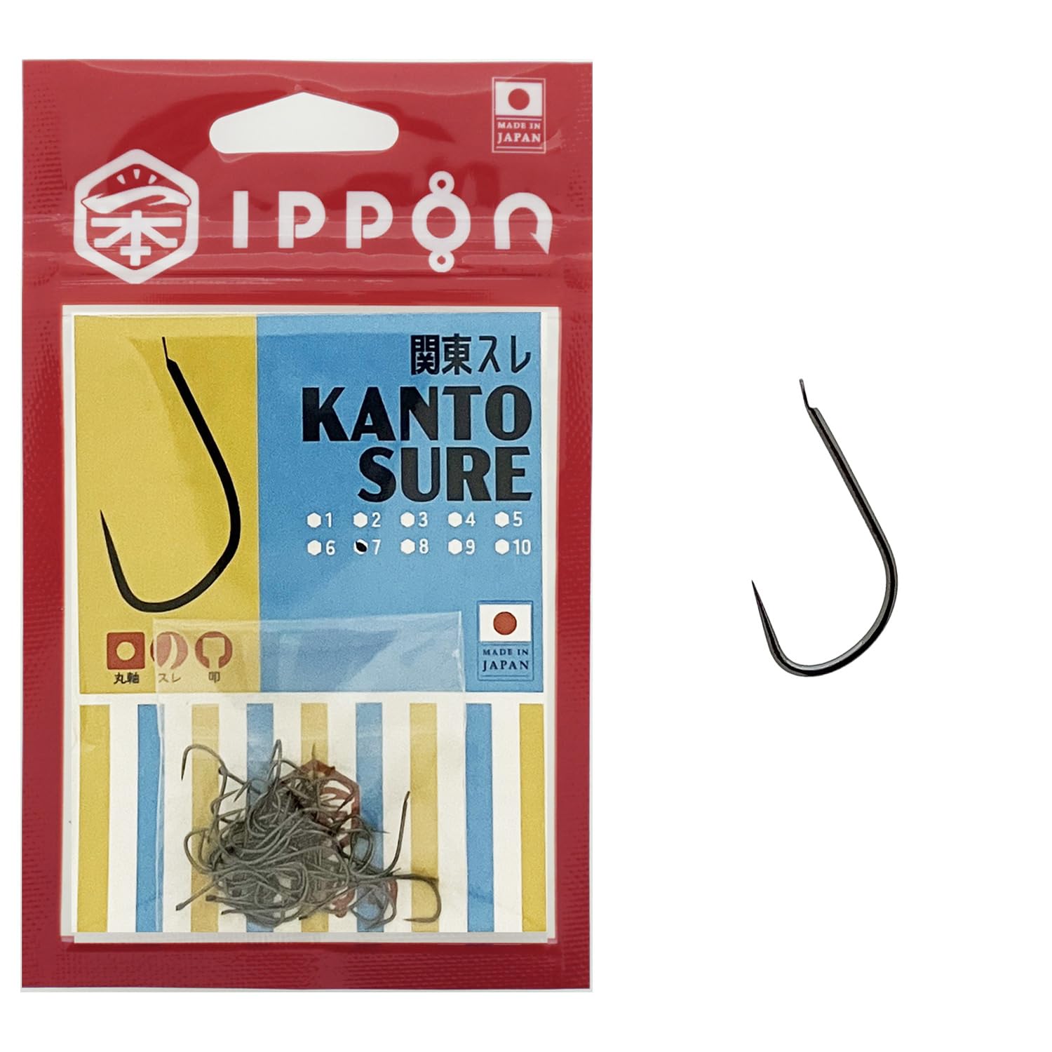 

IPPON Kanto Thread Black Coated Fishing Hooks, Made in Japan, Value Pack (Size 7 48 Hooks)