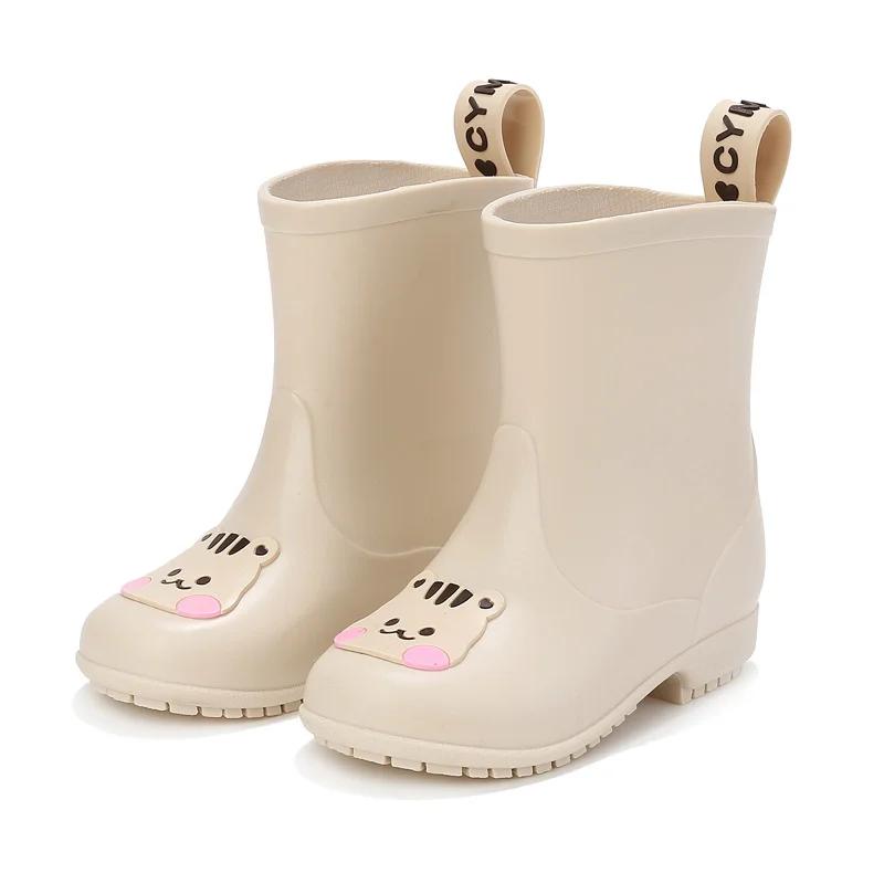 Stivali da pioggia per bambini antiscivolo impermeabili, cartoni animati, orsi, conigli, neonati, a metà polpaccio, scarpe da acqua per la stagione della pioggia, per bambine e ragazzi, scarpe in gomma