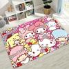 3D Cute Hello Kitty  Sanrio Cartoon Rug for Bedroom Living Room Sofa Home Doormat Decor, Large Kid Play Non-slip Floor Mat Gift