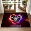 Crystal Velvet Square Rug Custom NameBayern Munich Pattern Non Slip Home Floor Decor Rug