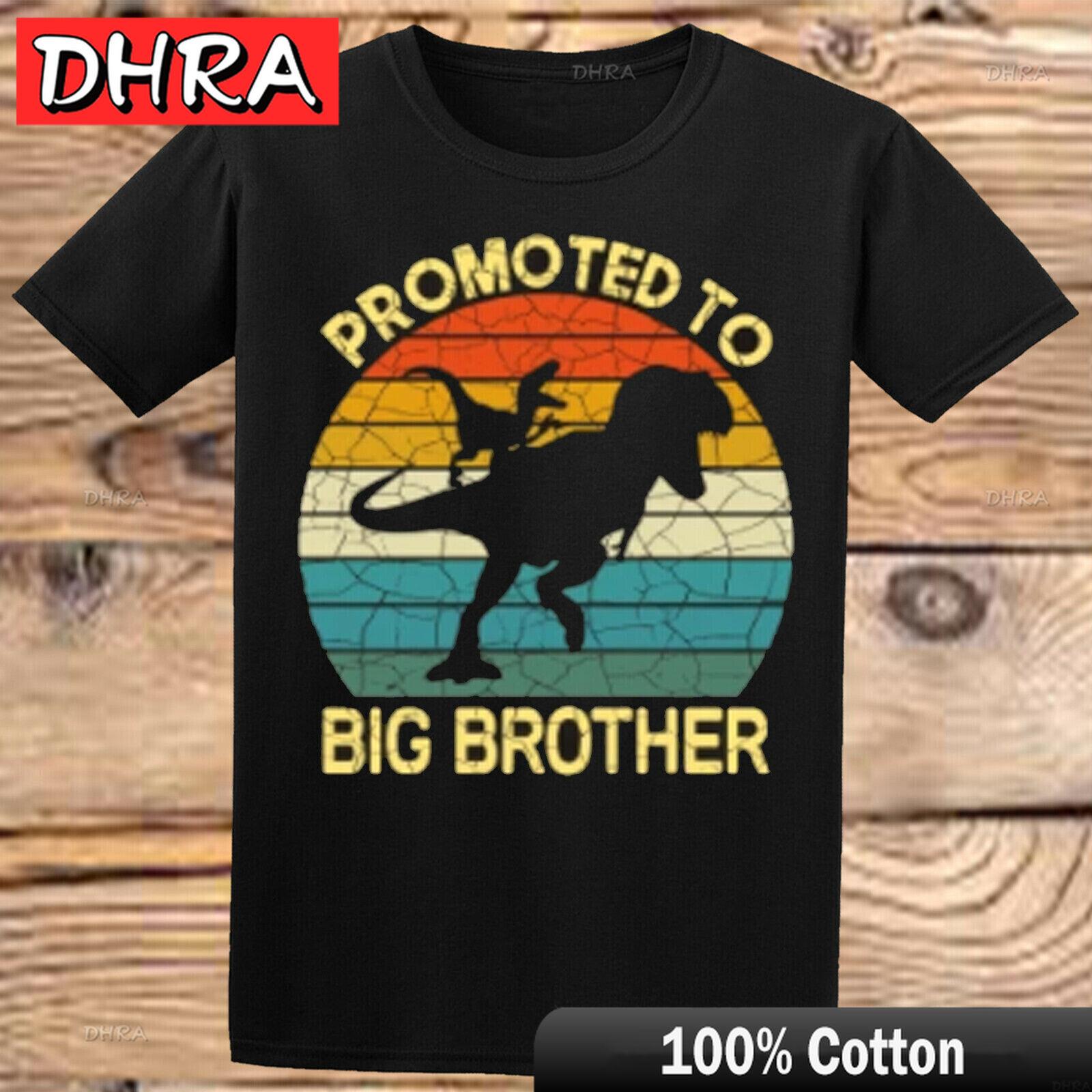 

Promoted To Big Brother Dinosaur Boys Girls Funny Tee Top Kids TShirt with Urban Cotton Tee Grunge Funny Street Fashion Casual 3XL