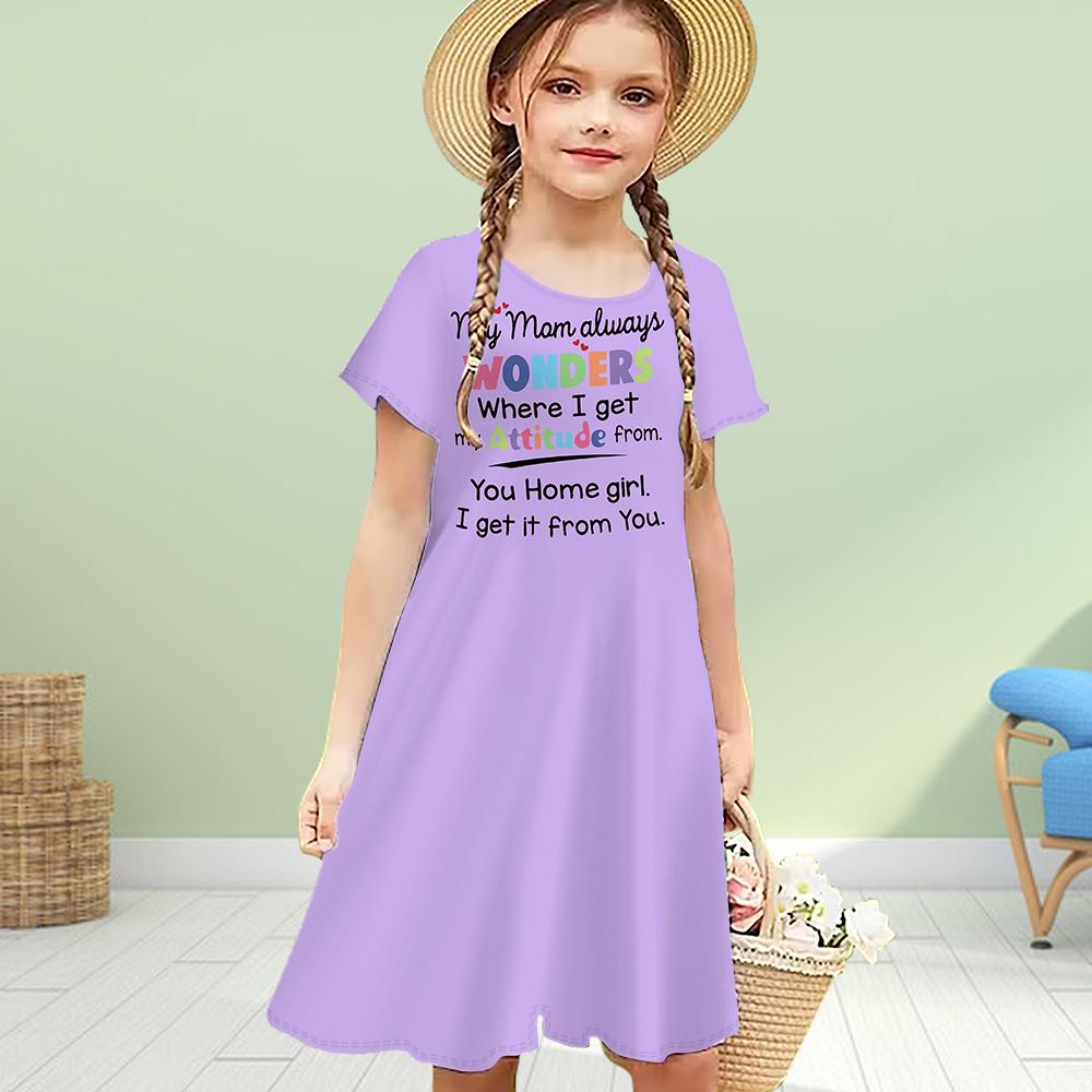 

Платья с 3D-принтом английских букв для девочек, детское платье принцессы с короткими рукавами для вечеринки, платье с 3D-принтом 180 фиолетовый