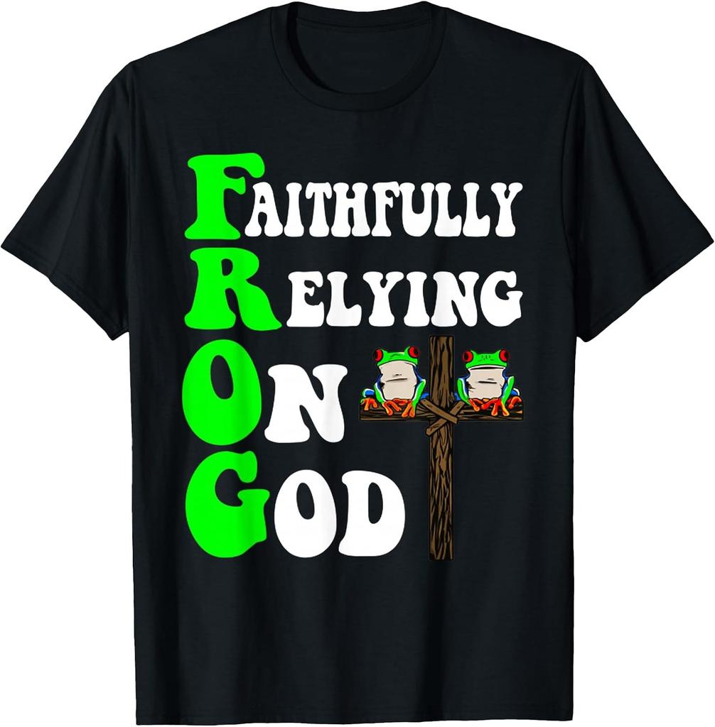 Whimsical Frog Jesus T-Shirt Embracing Faith and Trust in God