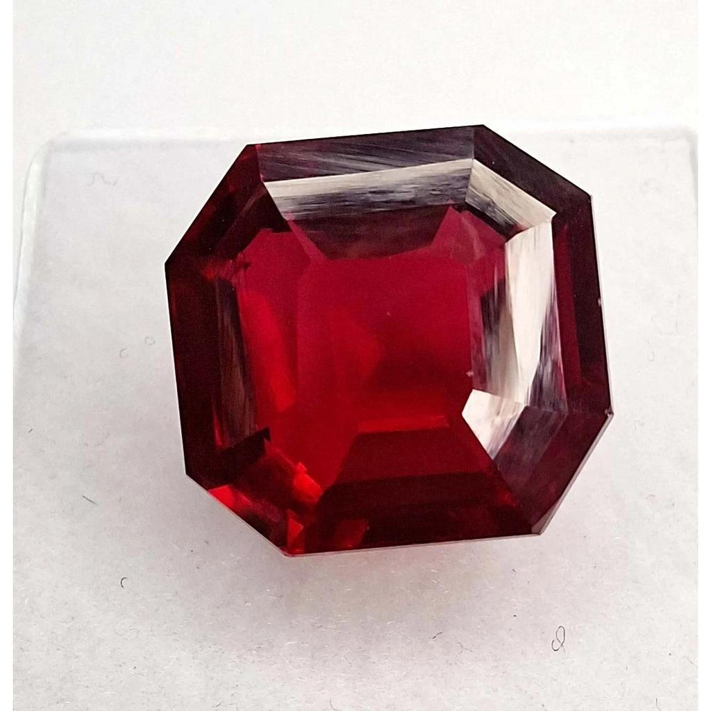 Stunning Natural Red Mozambique 16-18 Ct Asscher Cut Certified Loose Gemstone