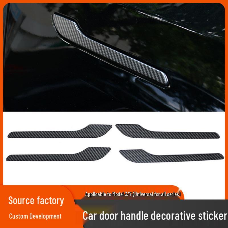 

Наклейка на ручку двери Tesla Model 3/Y из углеродного волокна - Декоративный аксессуар