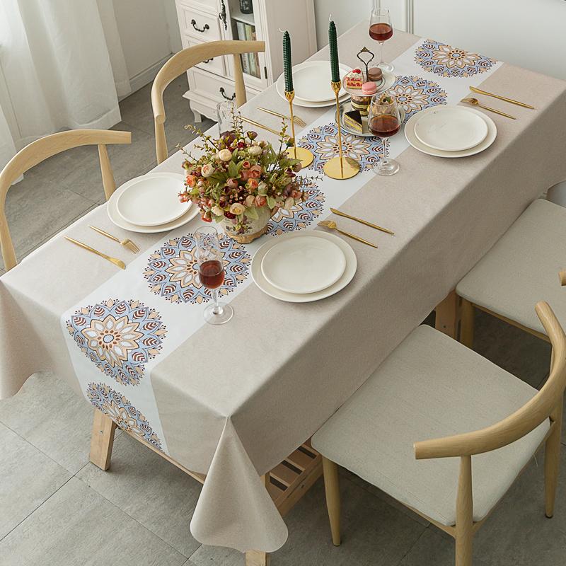 Mandala Series Printed Tablecloth Anti-scalding Thickened Rectangular Home Party Dining Room Furnishings