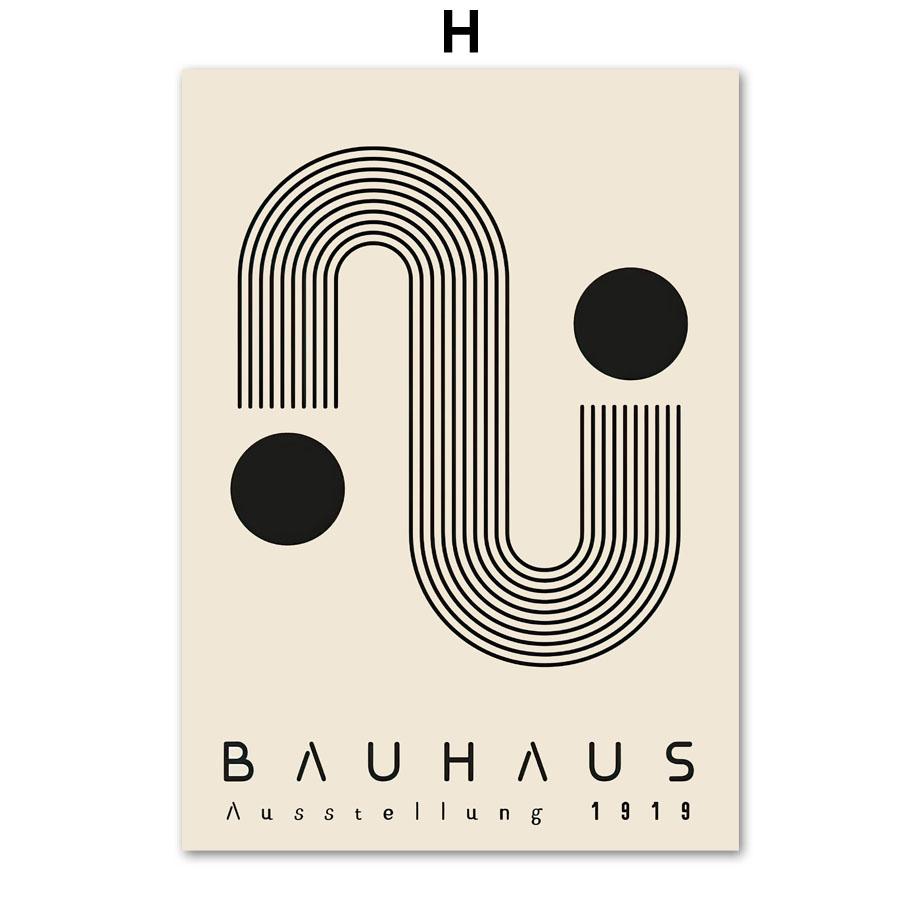 Abstract Striped Girl Bauhaus Geometric Wall Art Posters Prints Picture Vintage Line Canvas Paintings For Modern Room Home Decor