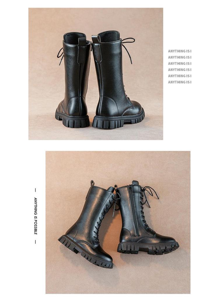 Winter 2025 Girls' Korean & British Style Martin Princess Long Boots