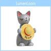 Resin Standing Cat Holding Straw Hat Ornament For Living Room Decoration And Photo Shoots