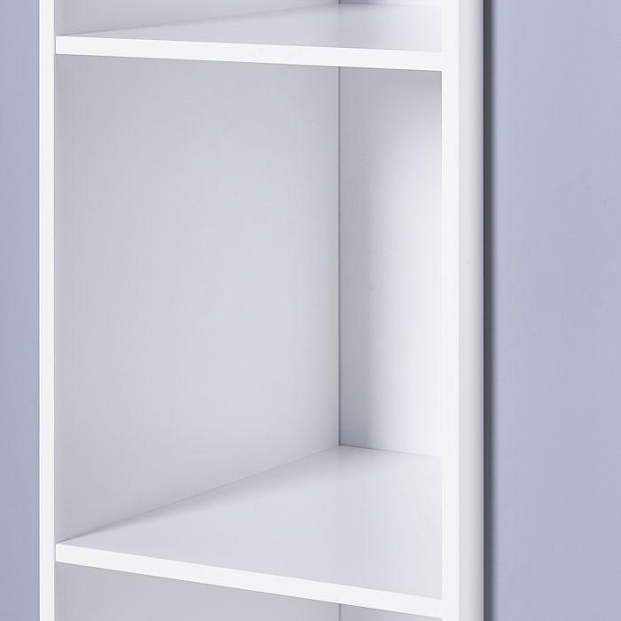 GINGER HOME – Περιστρεφόμενη βιβλιοθήκη για παιδιά 360°, 4 επίπεδα, MDF λευκό/γκρι, 53,5 × 40 × 120 εκ.