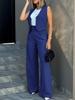 Men's New Fashion Suit Vest Cardigan Wide Leg Pants Casual Set