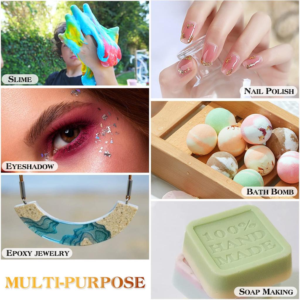 Coloranți Rășină Biutee, Pudră pentru Unghii, Pudră Mica, Set 32 de Culori (5gCuloare), Colorant Rășină, Pudră Mica 26 Culori, Pudră Foaie de Aur 3 Culori, Laser 3 Culori