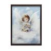 Charming Little Angel On a Cloud Charming Little Angel On a Cloud, 50X70 Cm, Light Oak Wooden Frame, Matte Paper 230 Gsm
