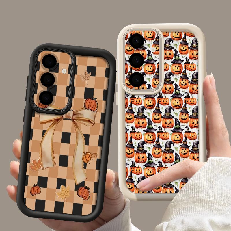 Pumpkin Lantern Ghost Halloween Case For Samsung S26 FE S25 Ultra S24 S23 S22 Plus S21 A16 A17 A18 A26 A27 A36 A37 A54 A55 A56 A57 5G Shockproof Cover