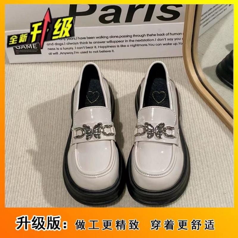 Commuter Women's New Summer One-pedal Single Shoes, Black Versatile Muffin Small Leather Shoes