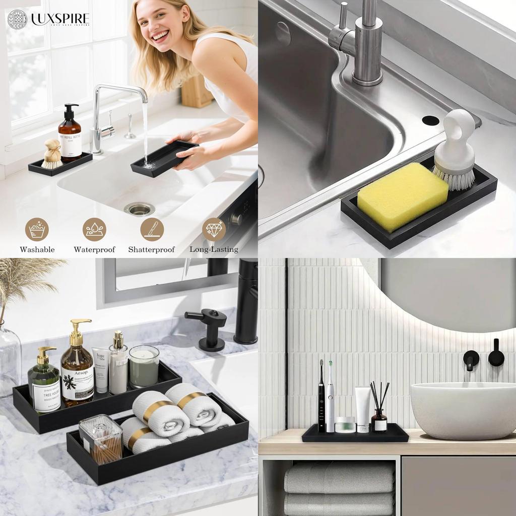 Silicone Bathroom Storage Tray With Multi Purpose Design For Travel And Home Use
