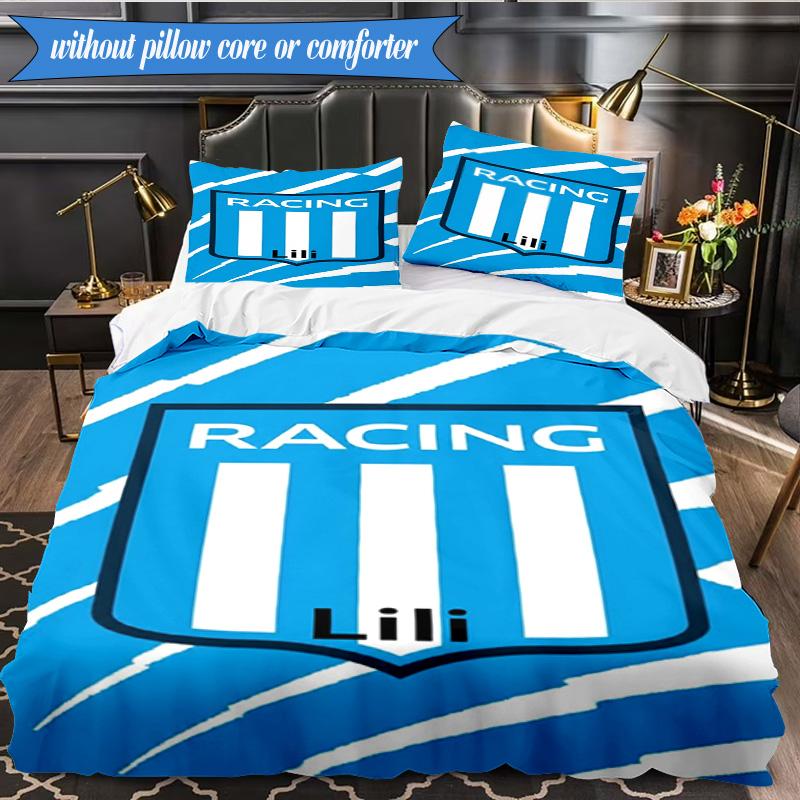Racing Team Emblem 3pcs Bedding,Including 1pc Duvet Cover And 2pcs Pillowcases Perfect for Christmas,Ideal for Bedroom, Dormitory