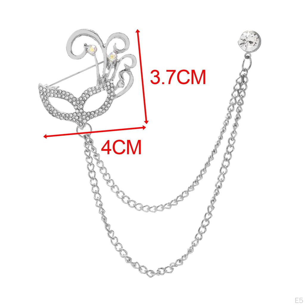Elegant Men's Brooch Chain Badge Alloy Suit Trendy for Anniversary Wedding Tuxedo