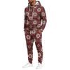 Men's Christmas Print Hoodie and Sweatpants Set, Lightweight Casual Two Piece Outfit with Straight Leg Pants
