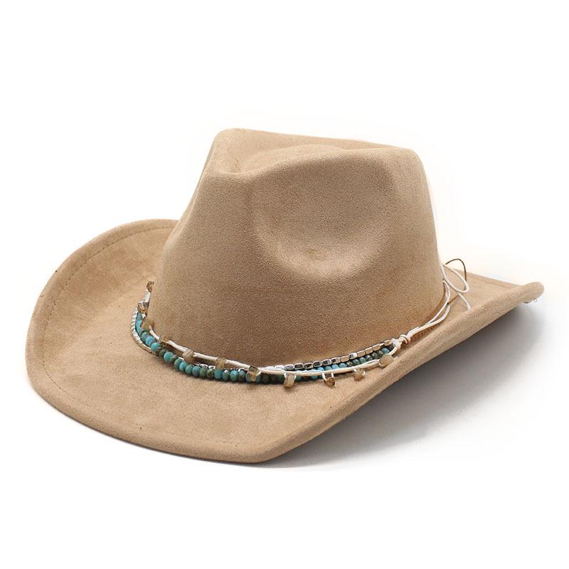 Premium Suede Retro Western Cowboy Felt Hat for Men and Women