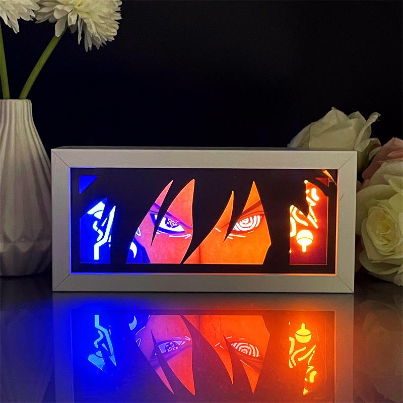 NARUTO 3D Light Box Anime Peripherals Two Tone Night Lamp Cartoon Table Decoration Funny Gifts Party Supplies Bedroom Ornaments