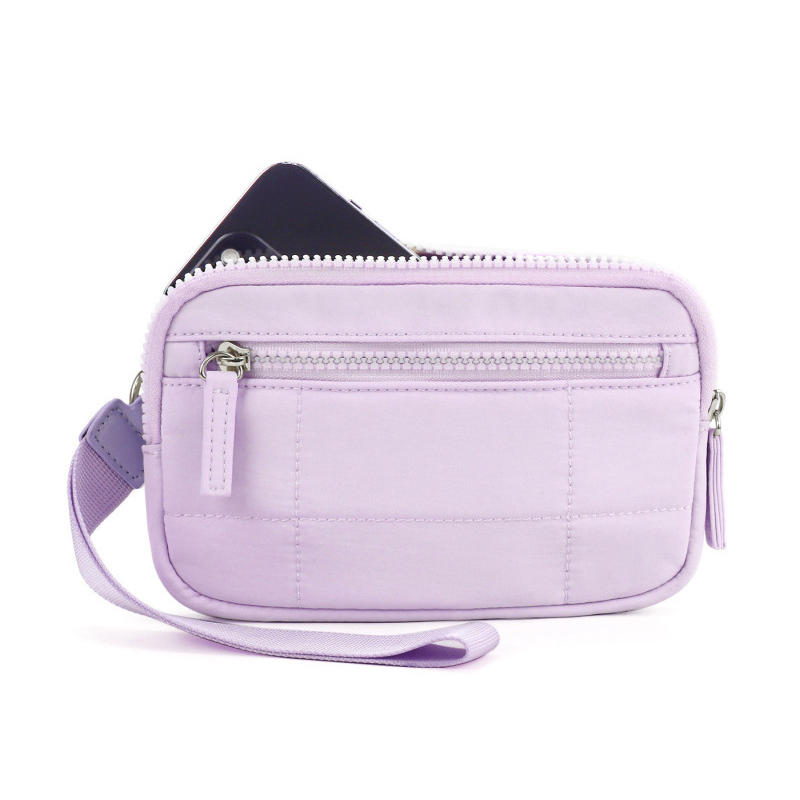 Women's Keychain Wallet The Wallet Zip Waterproof Nylon Card Wallet Pouch Wristlet Zip Card Case With Clear ID Window