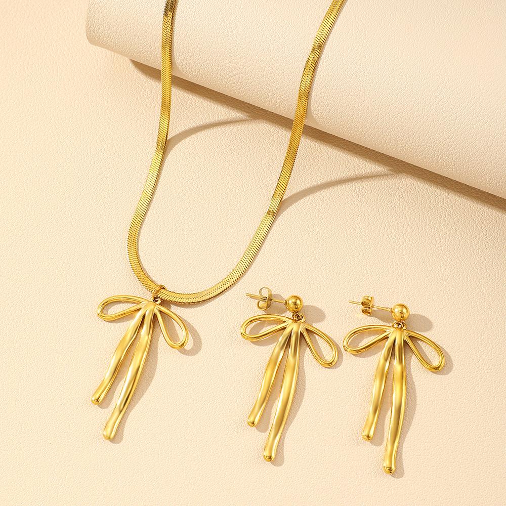 Spanish Style Silk Bow Necklace with Pendant & Snake Chain - Valentine's Day Gift