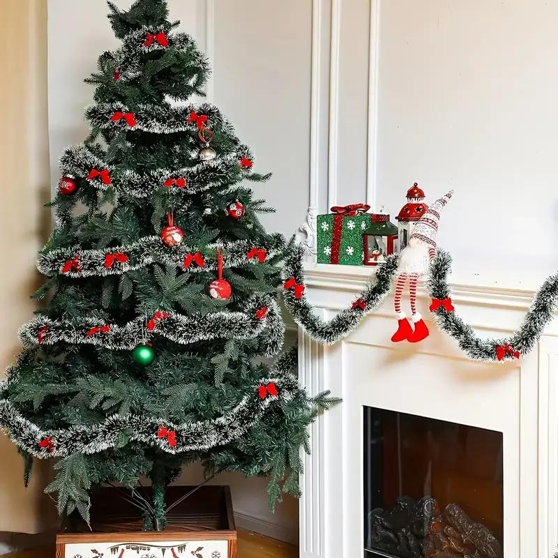 10M Christmas Decorations Green Cane Ribbons Garland DIY Xmas Tree Ornaments Green Cane Ribbon Wreath Hanging Pendent Home Decor