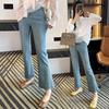 #Neue Umstandshose Schlaghose Herbstkleidung Hohe Elastizität Leicht Gezogen Einfache Jeans Bauchstützhose