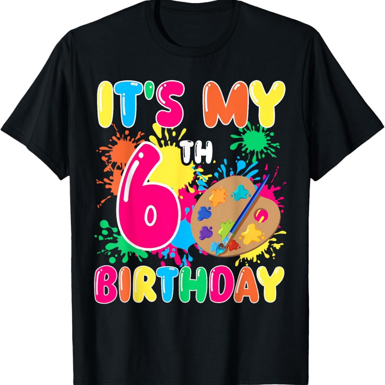 Это Мой 6-й День Рождения Живопись Искусство 6 Лет Художник Футболка на День Рождения S
