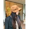 Women S Korean Style Winter Autumn Octagonal Hat Bow Decor Warm Sun Protection Cap