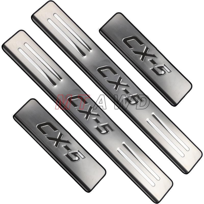 For Mazda CX-5 CX5 KE KF Accessories 2012-2024 2025 Stainless Car Door Sill Kick Scuff Plate Protectors Trim Cover Guard Styling