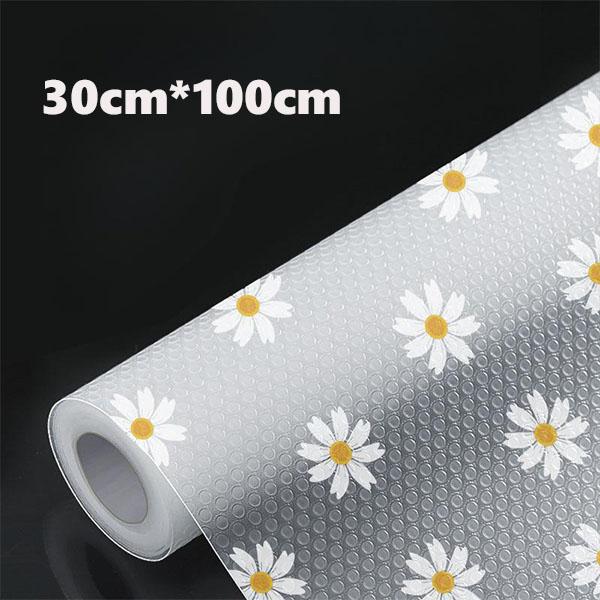 Rouleau de revêtement de tiroir d'étagère en plastique floral, imperméable, anti-poussière et antidérapant, pour armoire de cuisine, tapis de Table pour réfrigérateur résistant à l'humidité
