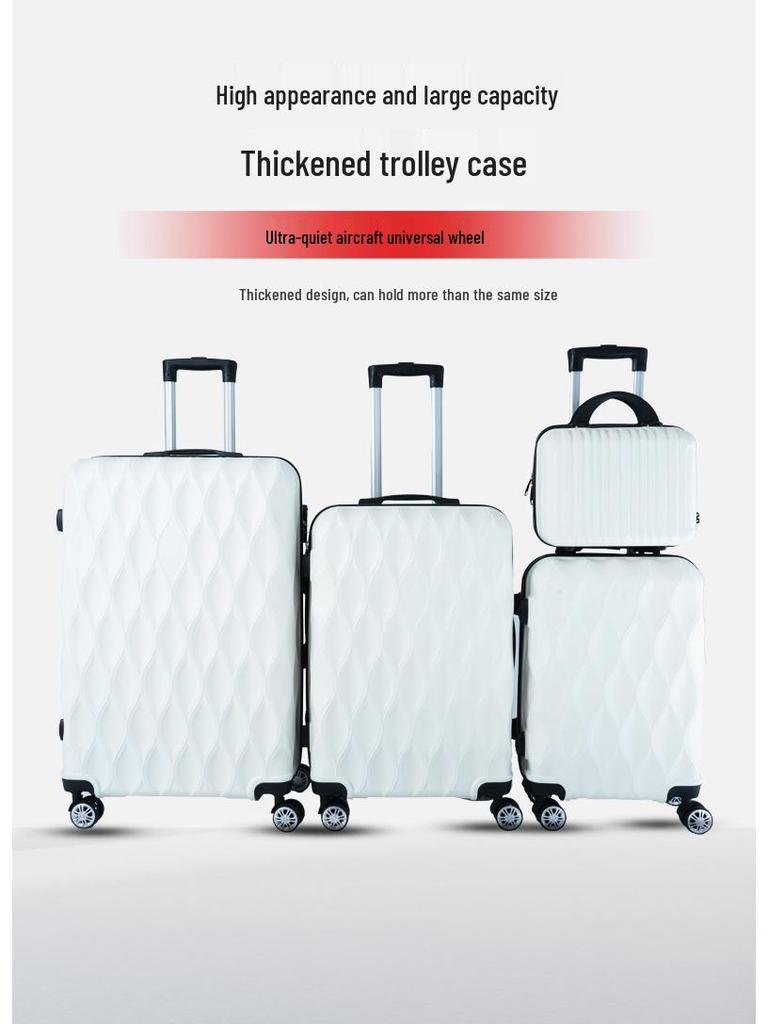 ABS Universal Wheel Trolley Case Set: 12/20/24/28 inch Carry-On Suitcases (4 Pieces)