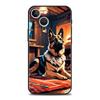 German Shepherd Dog Cartoon Phone Case For iPhone 17 16E 15 16 14 13 12 11 Pro Max 7 8 Plus Soft TPU Back Cover