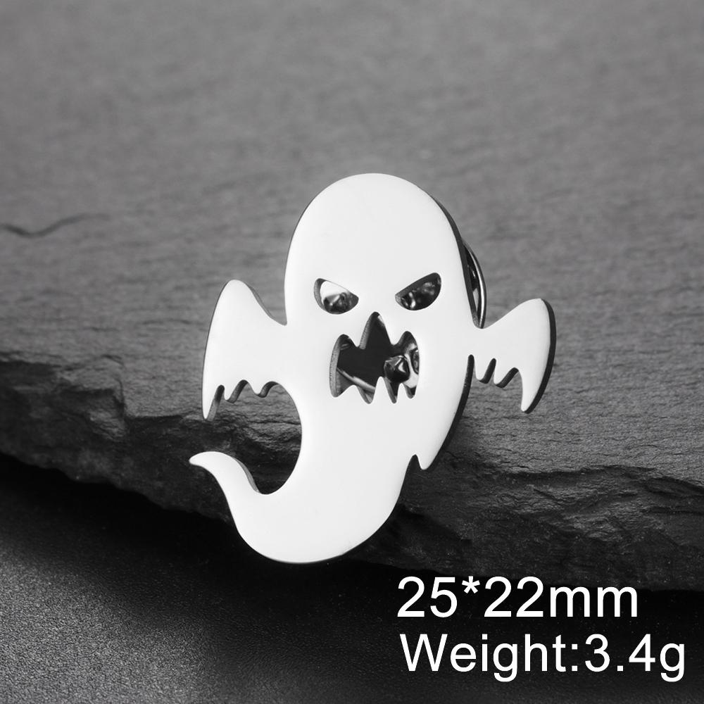 Dawapara Gothic Skull Brooches Pin for Halloween Men Women Skeleton Macabre Spooky Pin Symbol Stainless Steel Jewelry