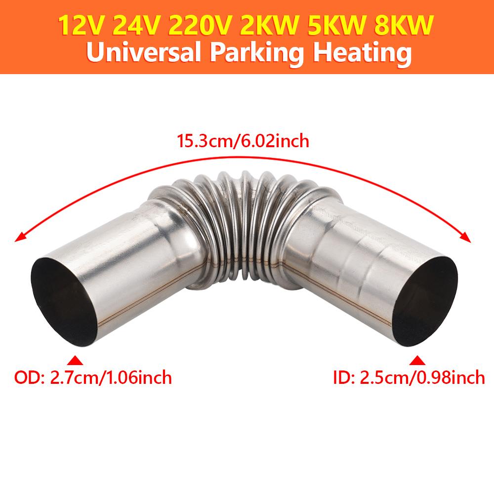 25mm Innendurchmesser Standheizung Auspuffrohr Schalldämpfer Adapter Fittings 12-24V 2-8KW Universal Für Webasto Eberspacher