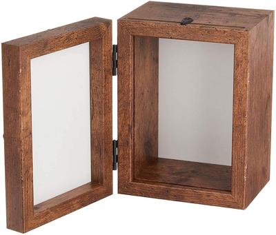 Maruwa Boeki Photo & Craft Box, Vertical, Brown, 4008451-02, Wood Grain Finish, for Photo Frames, Small Items, and Miscellaneous Goods
