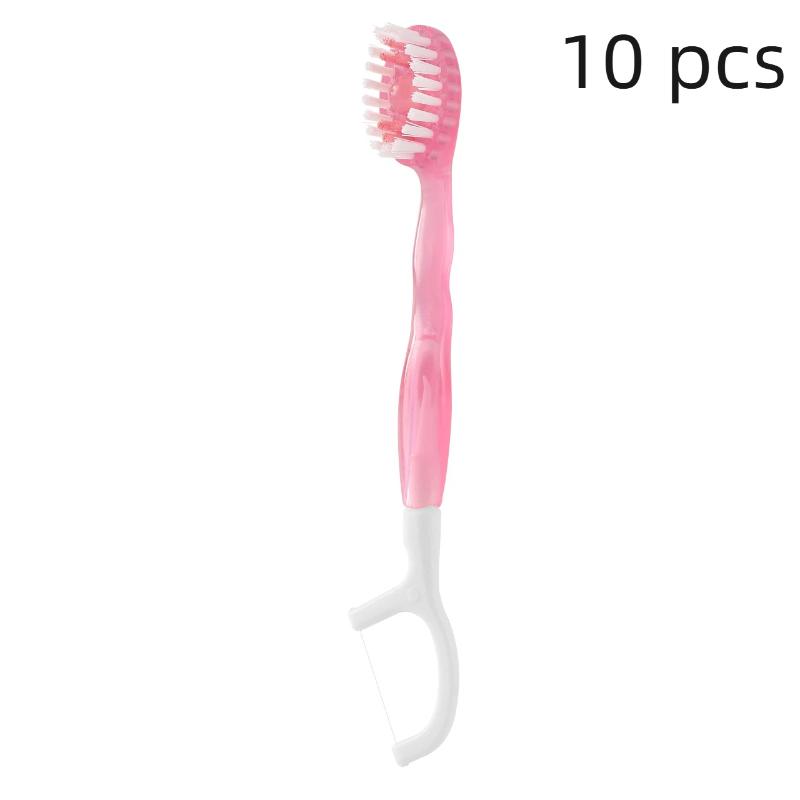 10Pcs 4 Flavors Explosive Bead Disposable Toothbrush Travel Toothbrush Set With Dental Floss Mini Toothbrush Separate Packaging