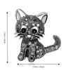 Cute Crystal Cat Brooches Zircon Vintage Brooches Suits Accessories Cat Badge Pins  Ornament