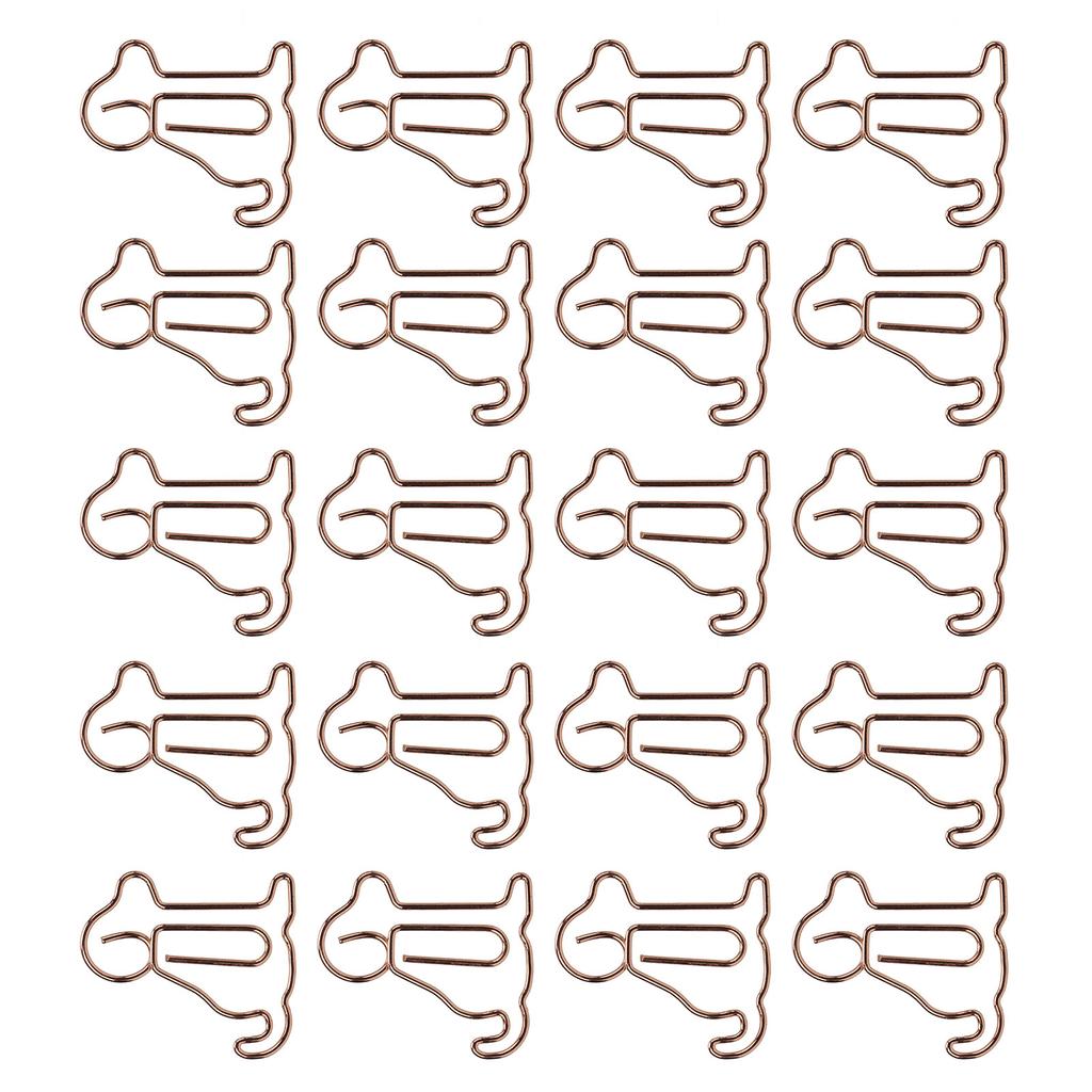 20pcs Shaped Paper Clips Animal Dog Shapes Gold Light Portable Fun Organizing Metal Clips for D