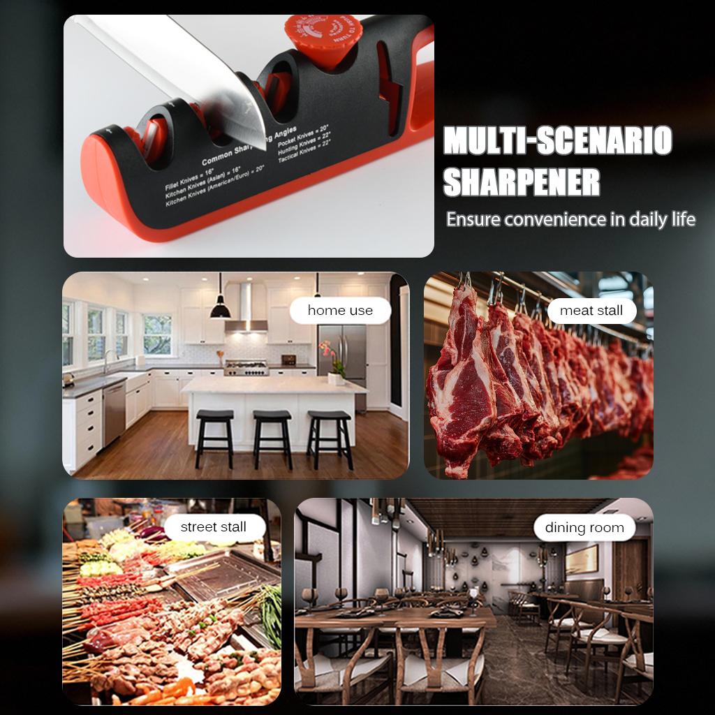 Professional 4-in-1 Knife Sharpening Adjust Angle Kitchen Knife Sharpener Helps Repair Restore Polish Blades Scissor Sharpener