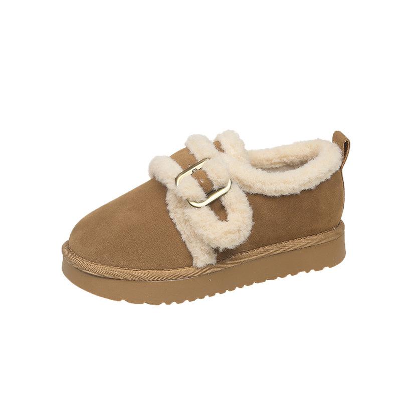 

Женские модные зимние теплые хлопковые мокасины без застежек, женские повседневные мокасины с флисовой подкладкой и толстой подошвой 40 верблюд