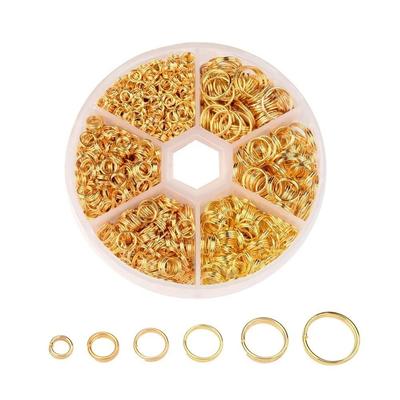 Anellini chiusi placcati oro 4--10mm Anelli per gioielli Connettore ad anello per risultati e accessori per gioielli fai-da-te